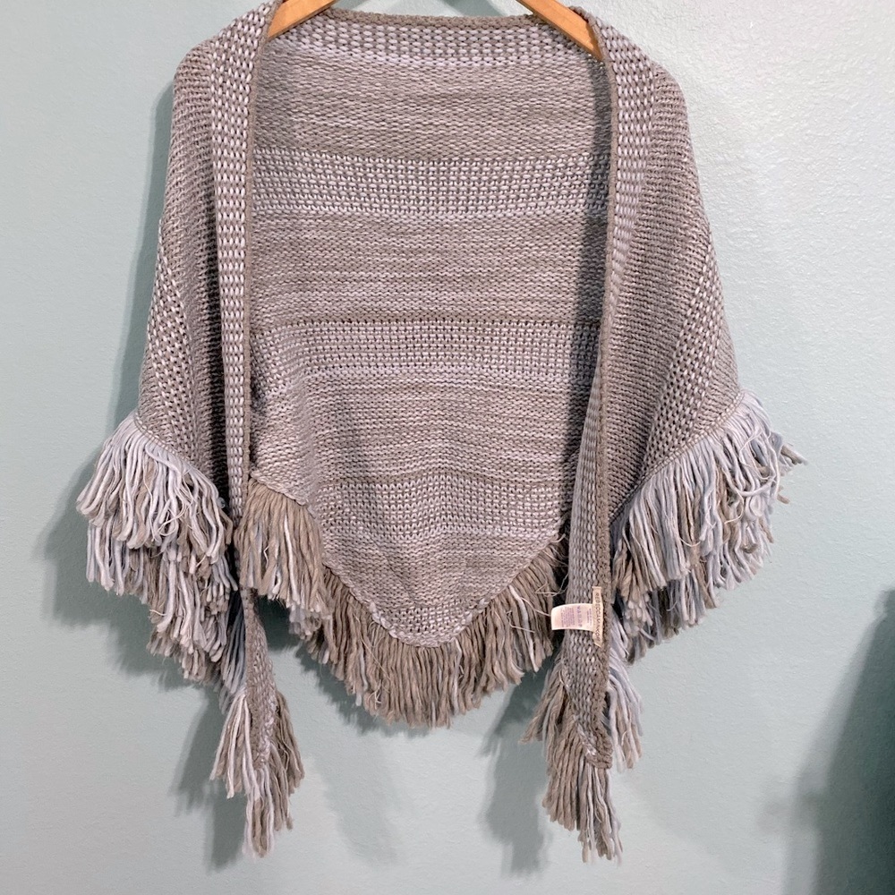 Rebecca Minkoff blue knitted shawl scarf
